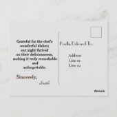 Carte Postale Nourriture délicieuse (Dos)