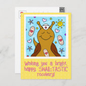 Carte Postale Nourriture D'Escargot Mignonne Se Bien Bientôt (Devant / Derrière)