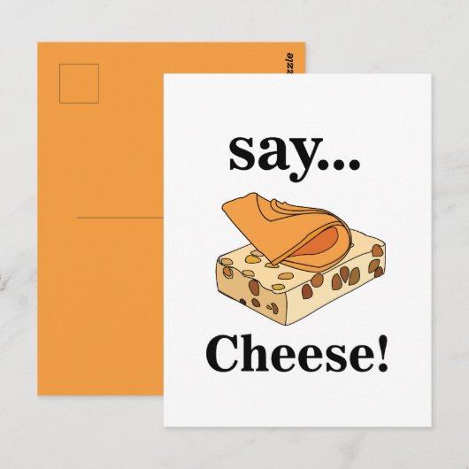 Carte Postale Nourriture Fromagère Drôle (Devant / Derrière)