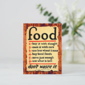 Carte Postale Nourriture, ne la gaspille pas (Debout devant)