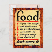 Carte Postale Nourriture, ne la gaspille pas (Devant / Derrière)