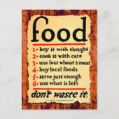 Carte Postale Nourriture, ne la gaspille pas (Devant)