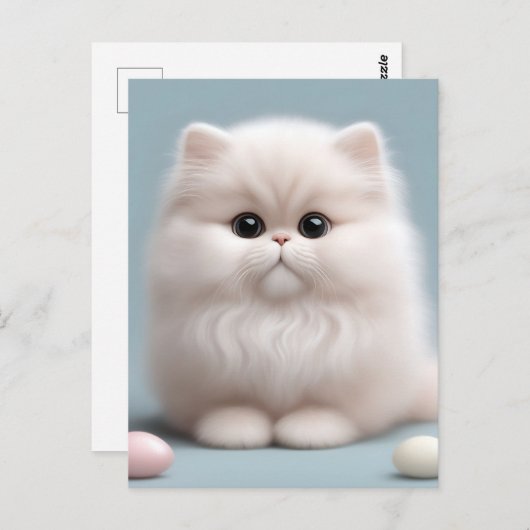 Carte Postale Nourriture Perse Chat Kitten (Devant / Derrière)