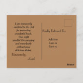 Carte Postale Nourriture savoureuse (Dos)