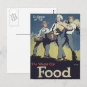 Carte Postale Nourriture WWI - Dessin Vintage (Devant / Derrière)