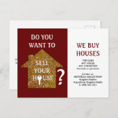 Carte Postale NOUS ACHETONS MAISONS Réaltor (Devant / Derrière)