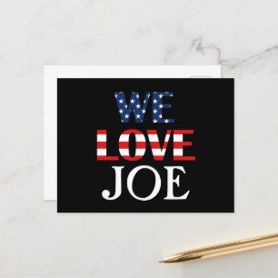 Carte Postale Nous aimons Joe, Drapeau Américain