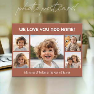 Carte Postale Nous aimons Papa ou Grand-père - 5 Collage de phot