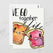 Carte Postale Nous allons ensemble comme le beurre d'arachide et (Devant / Derrière)