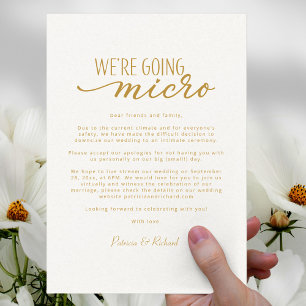Carte Postale Nous allons réduire la taille de notre mariage en