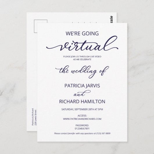 Carte Postale Nous allons vers le Faire-part de mariage virtuel  (Devant / Derrière)