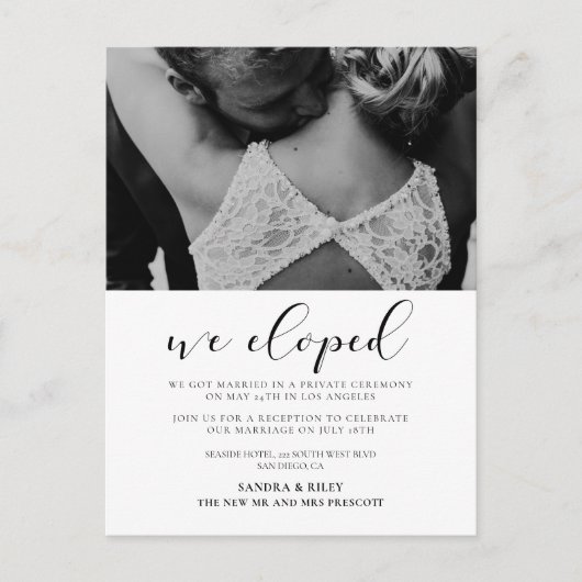 Carte Postale Nous avons choisi Elegant Design mariage faire-par (Devant)