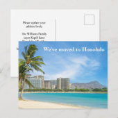 Carte Postale Nous avons déménagé à Honolulu Beach Photo déménag (Devant / Derrière)