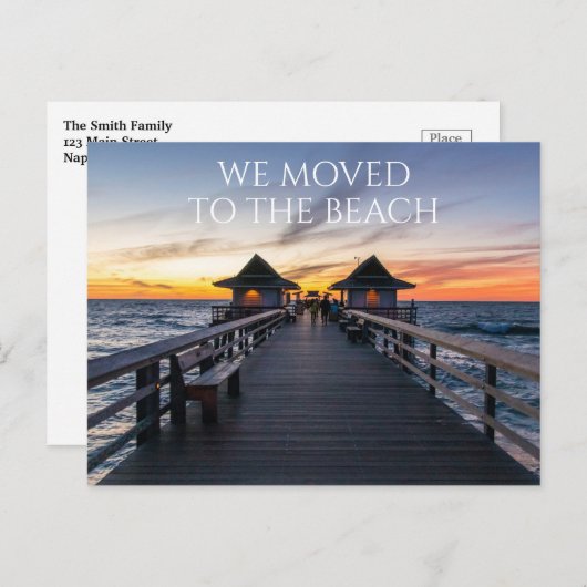 Carte Postale Nous Avons Déménagé À La Plage Naples Pier Florida (Devant / Derrière)
