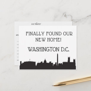Carte Postale Nous avons déménagé à Washington, D.C.