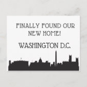 Carte Postale Nous avons déménagé à Washington, D.C. (Devant)