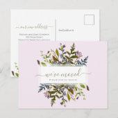 Carte Postale Nous avons déménagé Annonce de style floral Greene (Devant / Derrière)