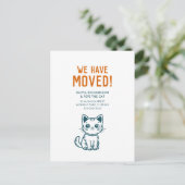 Carte Postale Nous avons déménagé avec notre chat (Debout devant)