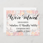 Carte Postale Nous avons déménagé Calligraphie manuscrite Automn (Devant / Derrière)