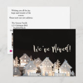 Carte Postale Nous avons déménagé des maisons de Noël éclairées (Devant / Derrière)