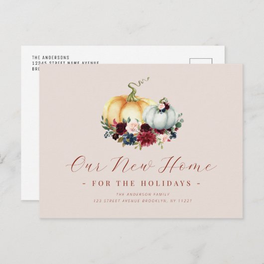 Carte Postale Nous avons déménagé grâces faire-part en mouvement (Devant / Derrière)