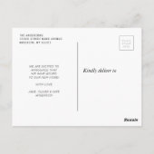 Carte Postale Nous avons déménagé grâces faire-part en mouvement (Dos)