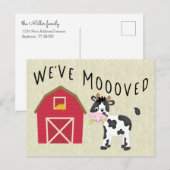Carte Postale Nous avons déménagé la vache avec la grange Change (Devant / Derrière)