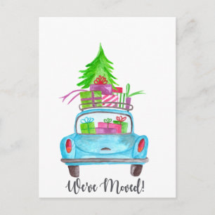 Carte Postale Nous avons déménagé la voiture de Noël classique