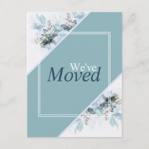 Carte Postale Nous avons déménagé le Faire-part Floral Bleu