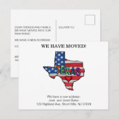 Carte Postale Nous Avons Déménagé Les États Du Texas Déménager D (Devant / Derrière)