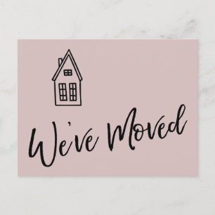 Carte Postale Nous Avons Déménagé Little House Dessin Rose Pouss