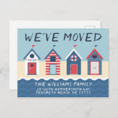 Carte Postale Nous avons déménagé | Maisons de plage mignonnes (Devant / Derrière)