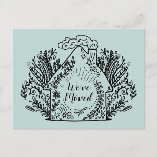 Carte Postale Nous avons déménagé   Mignonne main tirée à la mai