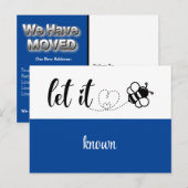 Carte Postale Nous Avons Déménagé | Moderne Laisser 'Bee' Connu (Devant / Derrière)