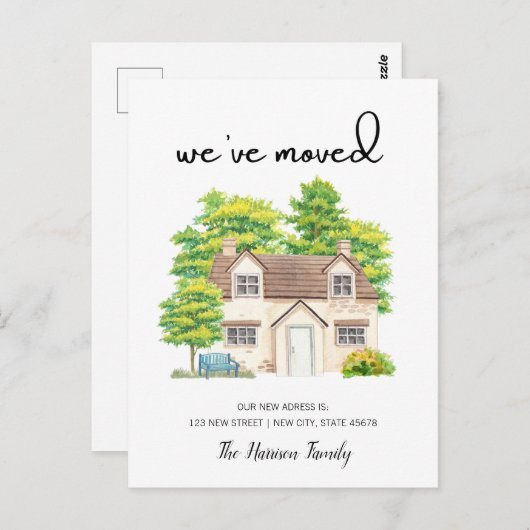 Carte Postale Nous avons déménagé New Home Faire-part (Devant / Derrière)