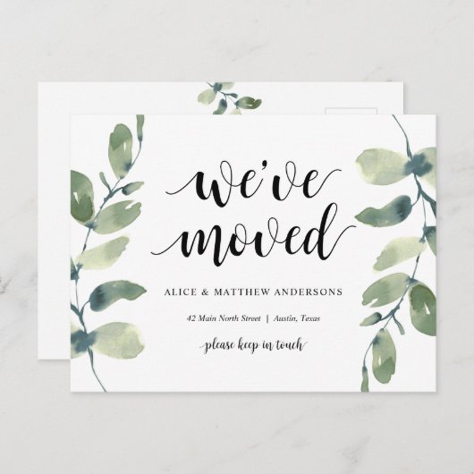 Carte Postale Nous Avons Déménagé, Notre Nouveau Faire-part D'Ad (Devant / Derrière)