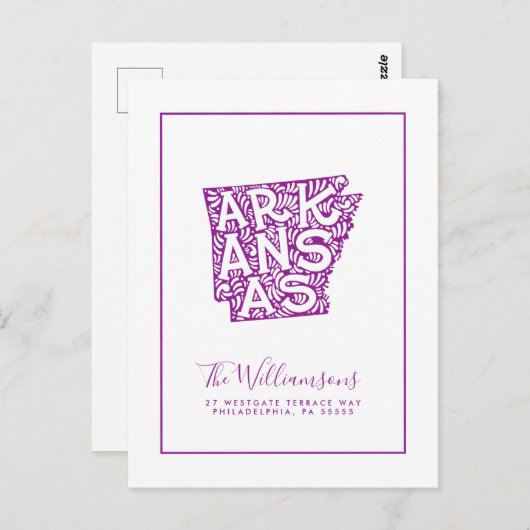 Carte Postale Nous avons déménagé | Nouvelle adresse | Arkansas (Devant / Derrière)