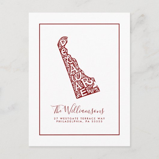 Carte Postale Nous avons déménagé | Nouvelle adresse | Delaware (Devant)