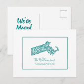 Carte Postale Nous avons déménagé | Nouvelle adresse | Massachus (Devant / Derrière)