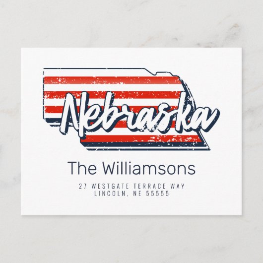 Carte Postale Nous avons déménagé | Nouvelle adresse | Nebraska (Devant)