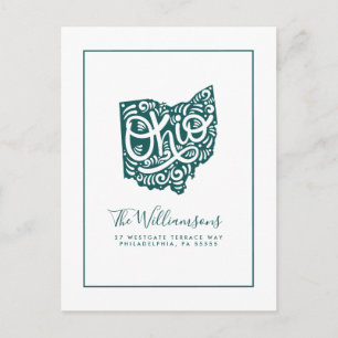 Carte Postale Nous avons déménagé Nouvelle adresse Ohio