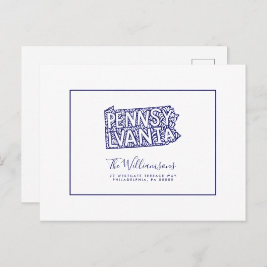 Carte Postale Nous avons déménagé | Nouvelle adresse | Pennsylva (Devant / Derrière)