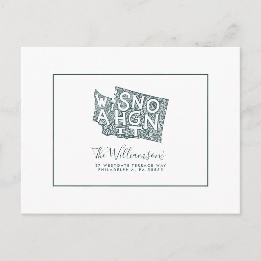 Carte Postale Nous avons déménagé | Nouvelle adresse | Washingto (Devant)