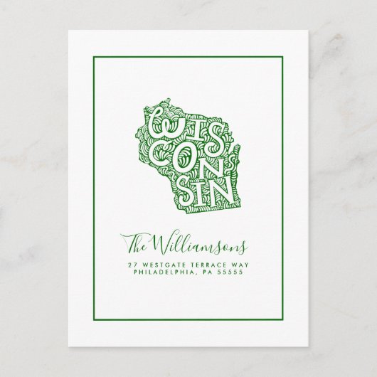 Carte Postale Nous avons déménagé | Nouvelle adresse | Wisconsin (Devant)