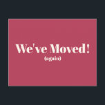 Carte Postale Nous avons déménagé Nouvelle Maison Magenta Moving<br><div class="desc">Moderne Nous avons déménagé Nouvelle Maison Moving Carte Postale Faire-part à Magenta</div>