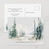 Carte Postale  Nous avons déménagé Nouvelle Maison Paysage Rusti (Devant / Derrière)