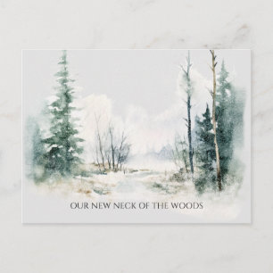 Carte Postale Nous avons déménagé Nouvelle Maison Paysage Rustiq