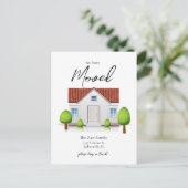 Carte Postale Nous Avons Déménagé Nouvelle Maison Simple Minimal (Debout devant)