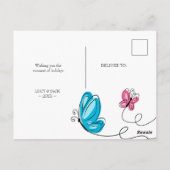 Carte Postale Nous avons déménagé papillon dessiné à la main (Dos)