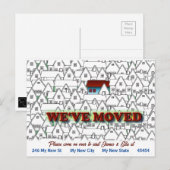 Carte Postale Nous avons déménagé, simple, arty, nouvelle maison (Devant / Derrière)